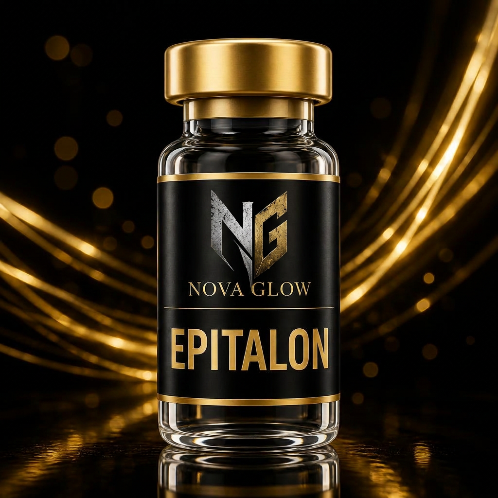 EPITALON glass vial with NOVA GLOW label
