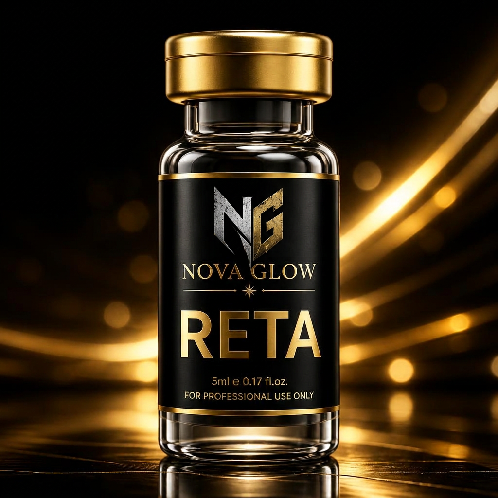 RETA glass vial with NOVA GLOW label