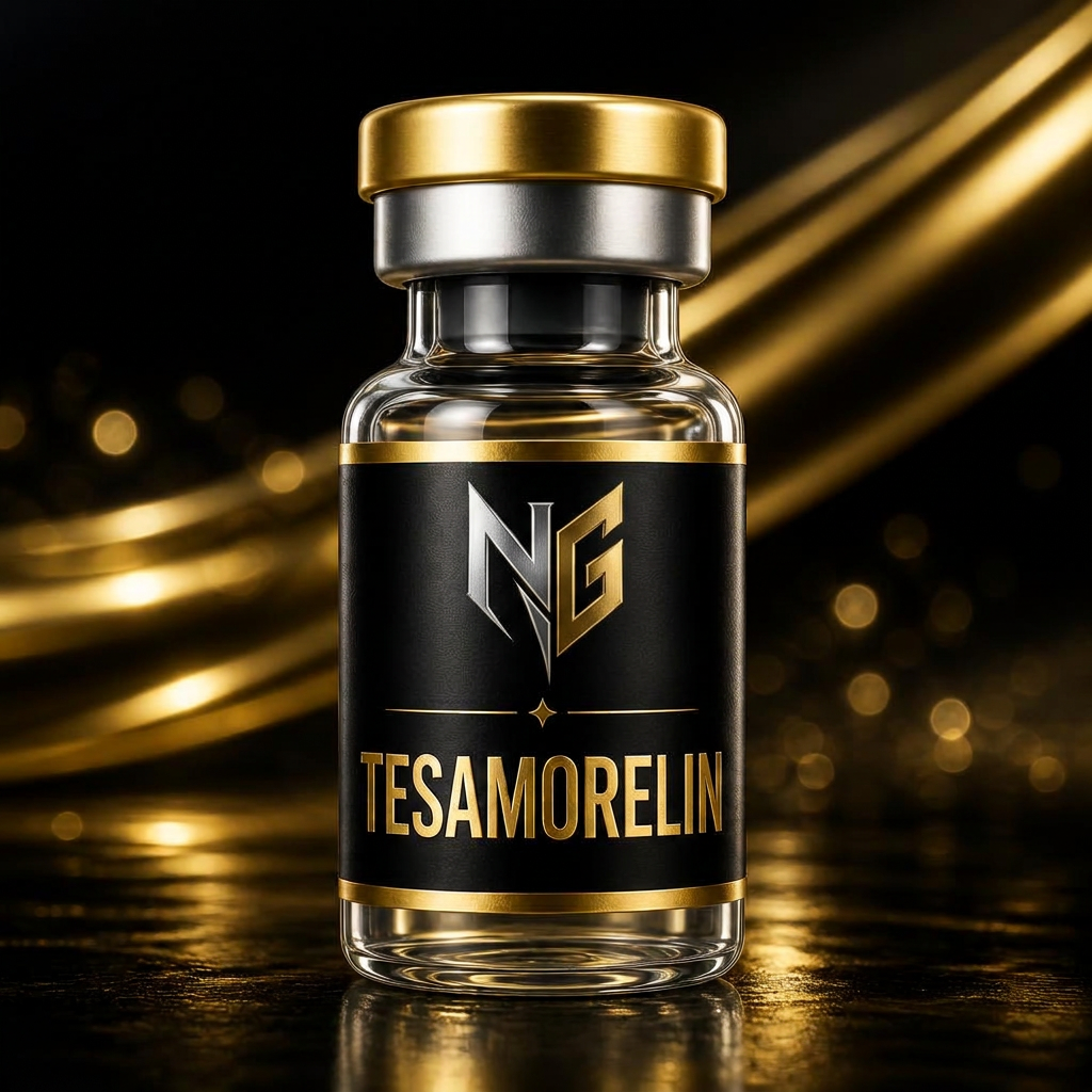 TESAMORELIN glass vial with NOVA GLOW label